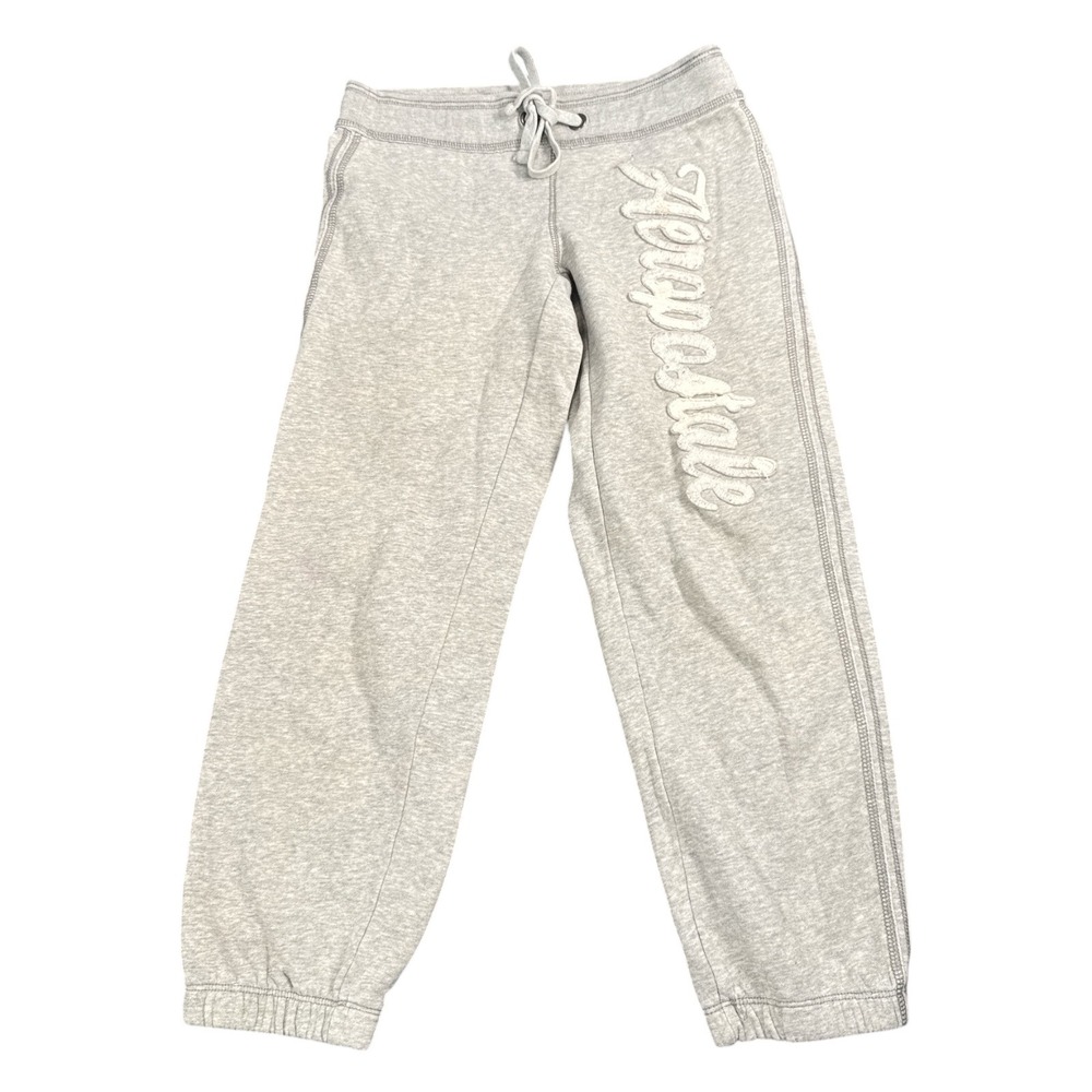 Aeropostale Gray Heather Logo Sweatpants Jogger Applique Drawstring Size XS